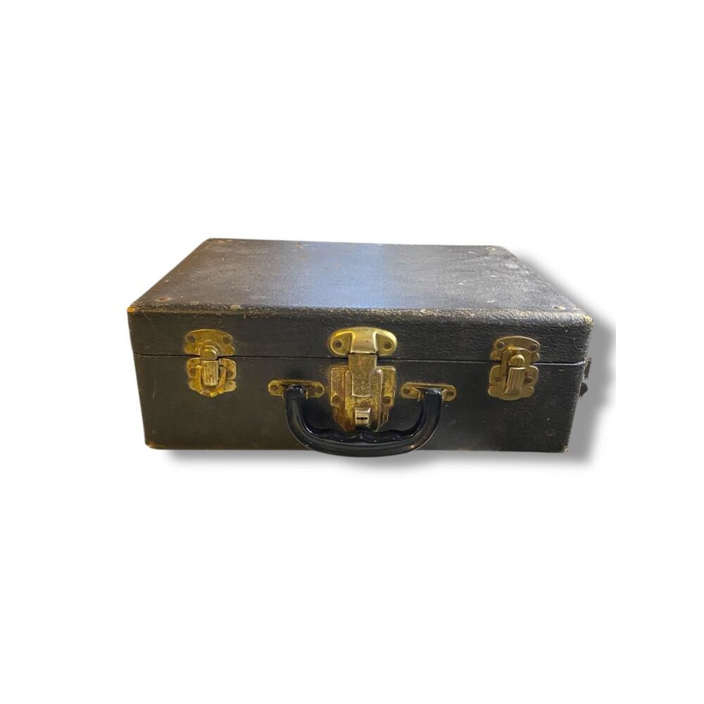 Vintage Wooden Suitcase Latches Distressed 13.5" x 10" x 5"